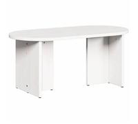 Table basse ovale en bois de pin - vidaXL - Blanc - 80x39,5x35 cm - Bois de pin massif - Design minimaliste