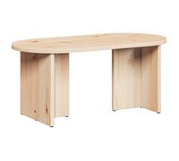 vidaXL Table basse ovale – Bois de pin massif, design minimaliste – Naturel 80 x 39,5 x 35 cm