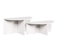 vidaXL Table Basse 2 pcs Blanc 79 x 39,5 x 40 cm Bois Massif en pin, Table Basse en pin Rustique, pour Un Salon stylé, Accent Pratique pour Votre déco, Meuble en Bois Compact