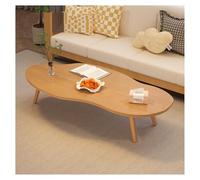 Table basse ovale en bois MDF en forme de nuage, design bas pour salon, maison, bureau, assemblage facile (chêne 80 x 30 cm) - Moderne et élégante, peu encombrante