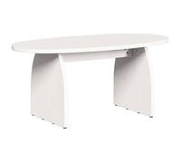 Table basse ovale en pin massif - vidaXL - 80x40x35 cm - Blanc - Pin massif - Design rustique - Usage intérieur