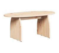 Table basse ovale en pin massif - vidaXL - 80x40x35 cm - Marron - Pin massif - Design rustique - Usage intérieur