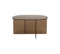 Table basse ovale en verre marron Linea