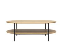 Table basse ovale finition bois clair chêne et métal L115 cm BRUNA