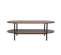 Table basse ovale finition bois foncé noyer et métal L115 cm BRUNA