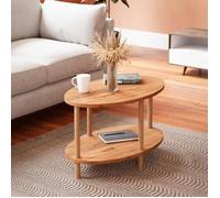 Table basse ovale Højreby 43 x 70 x 44 cm effet bois [en.casa]