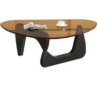 Table Basse Ovale Meubles De Salon Petite Table Basse La Table Basse En Verre Est Facile à Entretenir A Une Forte Capacité Portante Et Occupe Un Petit Espace il Con(Size:114x82x40cm,Color:Noir+marron)