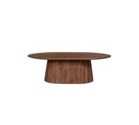 Table basse ovale MITCHEL - Bois exotique de manguier brun 120x70 cm