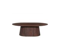 Table basse ovale MITCHEL - Bois exotique de manguier brun foncé 120x70 cm