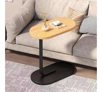 Table basse ovale moderne en forme de C pour les collations et les repas, parfaite pour le salon ou la chambre à coucher, s'adapte sous le canapé. Plateau TV élégant et fonctionnel