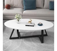 Table basse ovale moderne, table à thé en MDF, tables de cocktail avec cadre en métal robuste, table centrale, bureau pour salon, chambre à coucher, mobilier de bureau, assemblage facile (couleur : C,