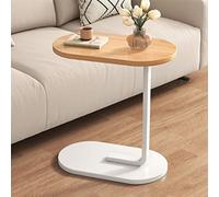 Table Basse Ovale Multifonctionnelle - Petite Table d'Appoint Bout de Canapé pour Salon ou Bureau - Forme de C - Café Console - Chambre - Design Moderne