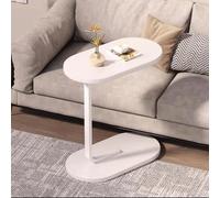 Table basse ovale peu encombrante en forme de C pour salon et chambre à coucher - Plateau à goûter inclus - Design élégant et fonctionnel