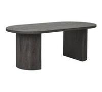 ANKARA - Table basse Ovale Pieds Relief MDF Effet bois foncé - Altobuy Marron