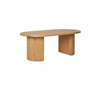 ANKARA - Table basse Ovale Pieds Relief MDF Effet bois naturel