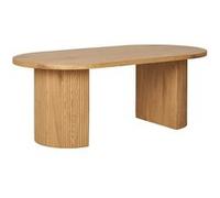 Table basse Ovale Pieds Relief MDF Effet bois naturel - ANKARA - ALTOBUY Marron G