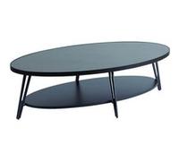 Table Basse Ovale Plateau Céramique Piètement Noir - LAUREN - ALTOBUY Noir G