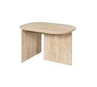 Table basse ovale plateau et piétements en MDF aspect travertin - VERTINA -