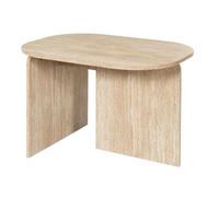 Table basse ovale plateau et piétements en MDF aspect travertin - VERTINA - ALTOBUY