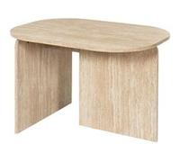 Table basse ovale plateau et piétements en MDF aspect travertin - VERTINA - ALTOBUY