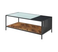 Table basse Pärghos 120 x 60 x 45 cm noir / effet chêne foncé