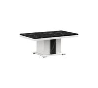 Altobuy – Table basse Ariane – Pied central blanc, aspect marbre noir