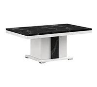 Altobuy – Table basse Ariane – Pied central blanc, aspect marbre noir