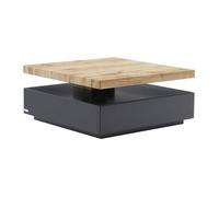 Table basse pivotante avec 1 tiroir en MDF - Anthracite et naturel - KYRIA