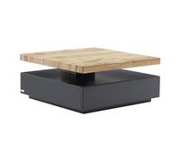Table basse pivotante avec 1 tiroir en MDF - Anthracite et naturel - KYRIA