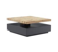 Table basse pivotante avec 1 tiroir en MDF - Anthracite et naturel - KYRIA