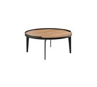 Table Basse Plaquée Chêne Cadre Métal Gris Antrhacite - FLECHER -