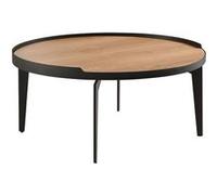 Table Basse Plaquée Chêne Cadre Métal Gris Antrhacite - FLECHER -