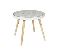 Home Deco Factory – Table basse Arabesque – Tendance – Beige et blanc