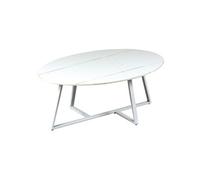 VIKASH - Table Basse Plateau en Céramique Effet Marbre Blanc Piétement Métal Blanc - Altobuy Blanc