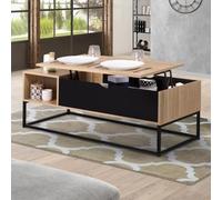 IDMarket – Table basse Boston – Plateau relevable avec rangements – Design industriel – Multicolore