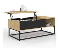 Table basse plateau relevable BOSTON avec rangements design industriel Multicolore G