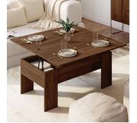 Table basse plateau relevable convertible TARA effet noyer