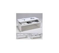 Table basse plateau relevable DARWIN 120x60cm / Blanc
