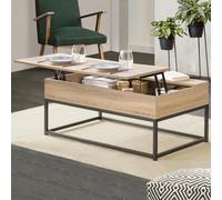 IDMarket – Table basse Detroit – Plateau relevable rectangulaire – Design industriel