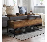 Table Basse Plateau Relevable Hamilton Avec Étagère Inférieure Design Industriel