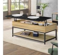 IDMarket - Table Basse Plateau relevable rectangulaire Boston 100 cm et étagère inférieure Design Industriel