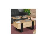 IDMarket - Table Basse Plateau relevable rectangulaire Phoenix Bois et Noir