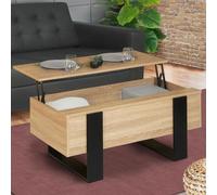 IDMarket - Table basse plateau relevable rectangulaire Phoenix bois et noir