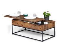 IDMarket Table basse Dayton - Plateau relevable rectangulaire Effet vieilli Design industriel
