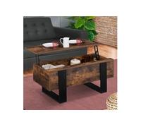 IDMarket - Table Basse Plateau relevable rectangulaire Phoenix Bois Effet Vieilli et Noir