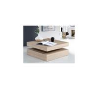 Möbelvertrieb FORTE – Table basse plateau rotatif carré – Chêne – 78 x 78 x 36 cm
