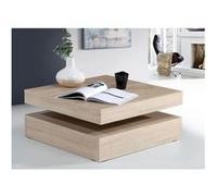 Möbelvertrieb FORTE – Table basse plateau rotatif carré – Chêne – 78 x 78 x 36 cm