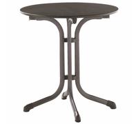 Table Basse Pliable Ø68Cm En Acier Gris Foncé Plateau En Vivodur Anthracite