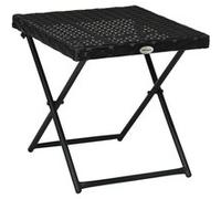 Table basse pliable de jardin style cosy chic dim. 40L x 40l x 40H cm métal époxy résine tressée imitation rotin noir Noir G