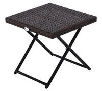 Table basse pliable de jardin style cosy chic dim. 40L x 40l x 40H cm métal époxy résine tressée imitation rotin marron Marron G